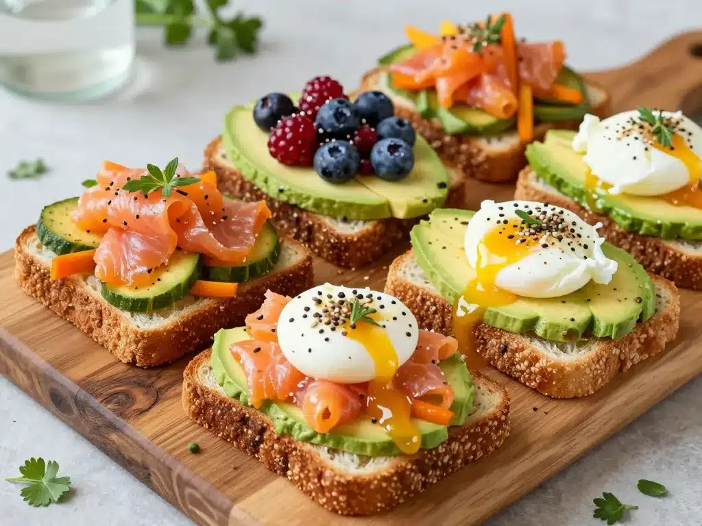 Avocado toast recette avec garnitures variées