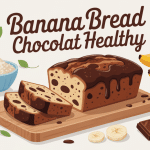 banana bread chocolat healthy cake moelleux sur planche, ingrédients naturels