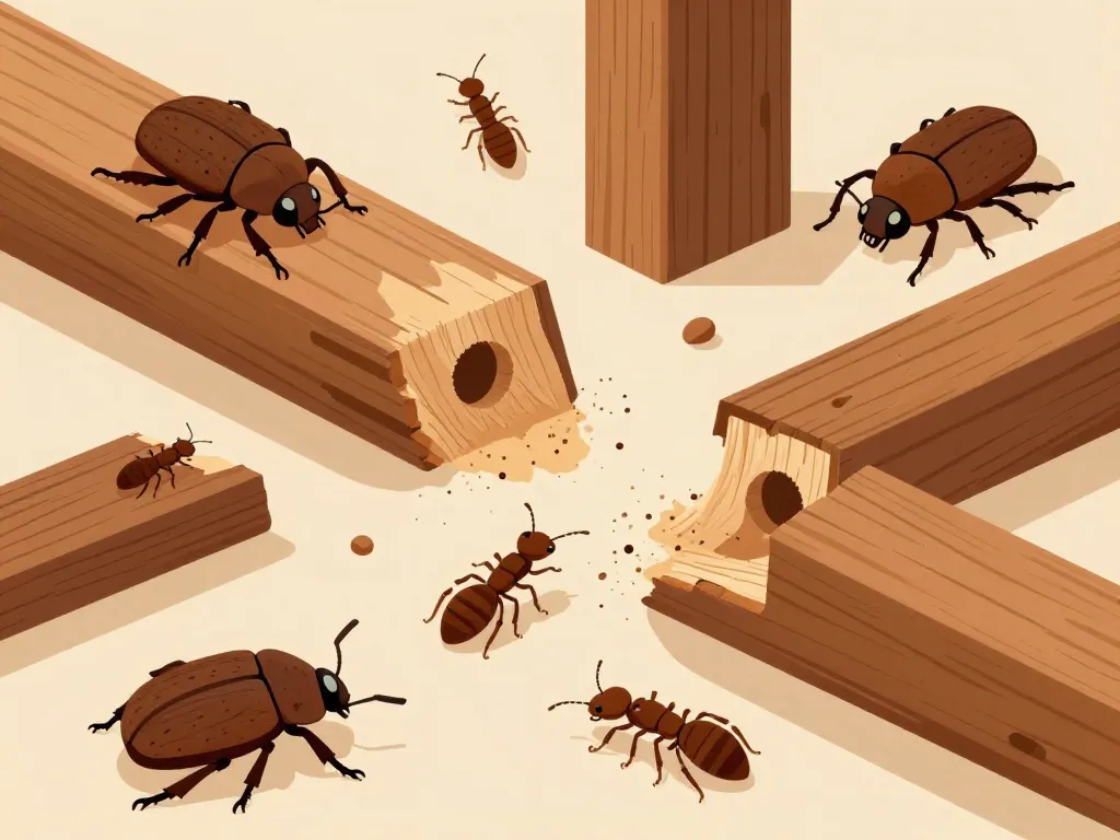 insectes xylophages et dégâts bete du bois