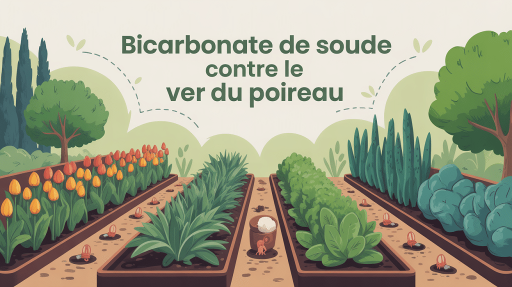 illustration bicarbonate de soude contre le ver du poireau potager