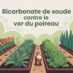 illustration bicarbonate de soude contre le ver du poireau potager