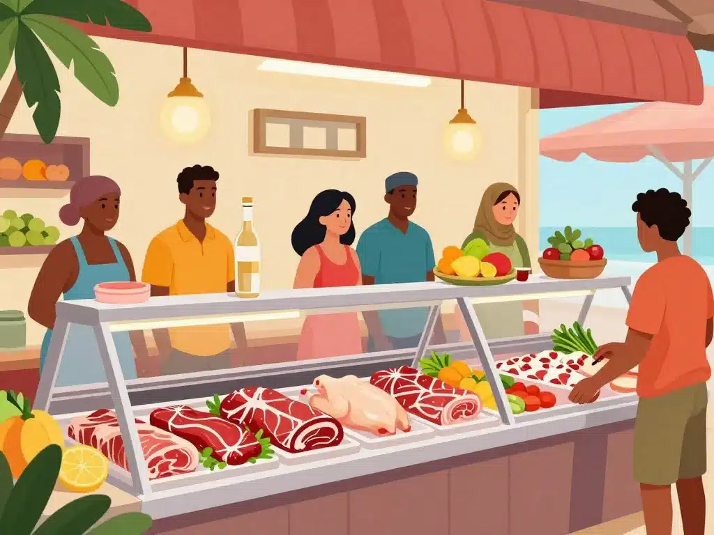 choix viandes boucherie halal guadeloupe marché