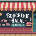 Devanture boucherie halal saint malo illustration SEO