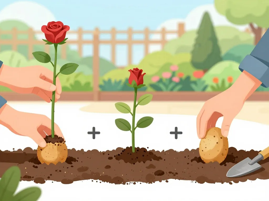 étapes bouture rosier pomme de terre méthode visuelle