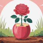 illustration bouture rosier pomme de terre sur sol fertile