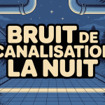 Illustration bruit de canalisation la nuit maison ondes sonores