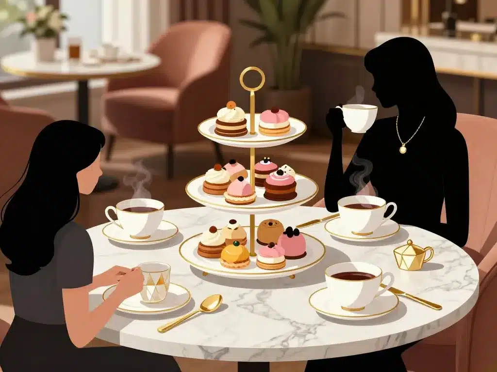 illustration bulgari tea time luxe pâtisseries italiennes
