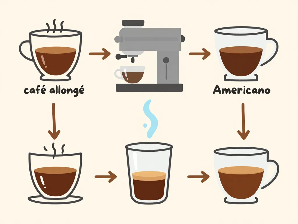 schema extraction cafe allonge espresso americano