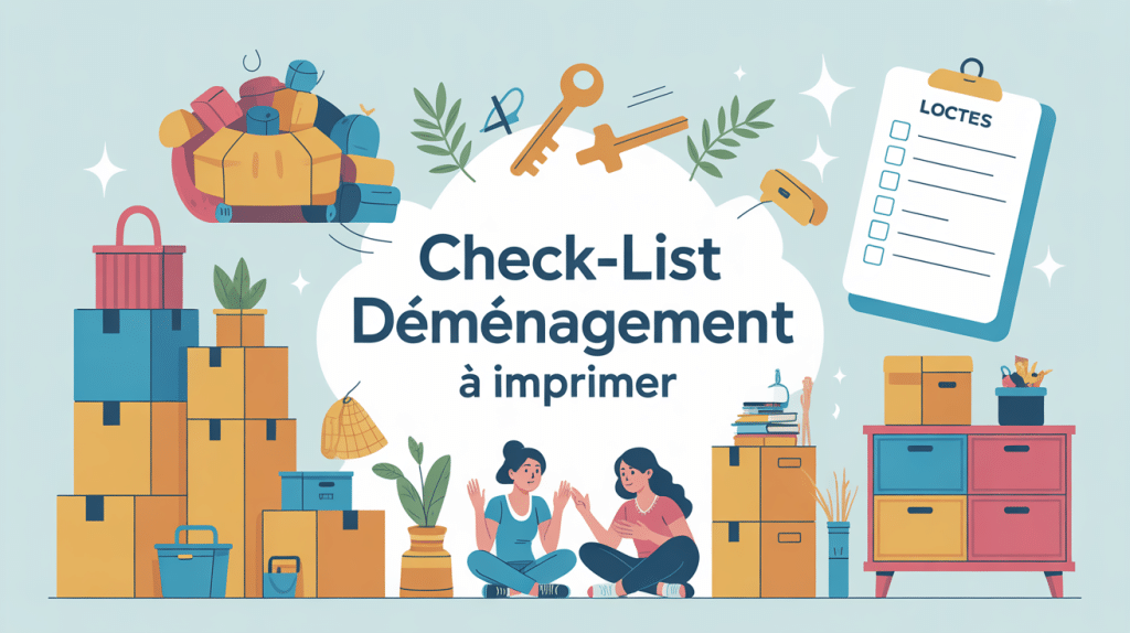 check-list déménagement à imprimer illustration organisation cartons