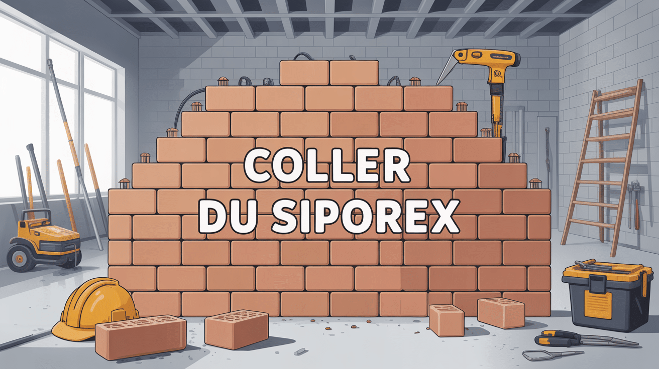 Image coller du siporex mur béton cellulaire en construction