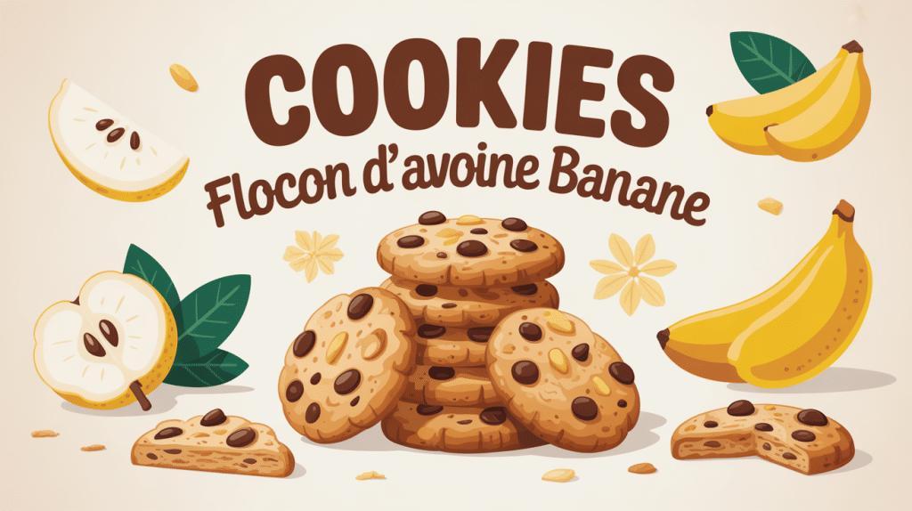 illustration cookies flocon d avoine banane ambiance saine