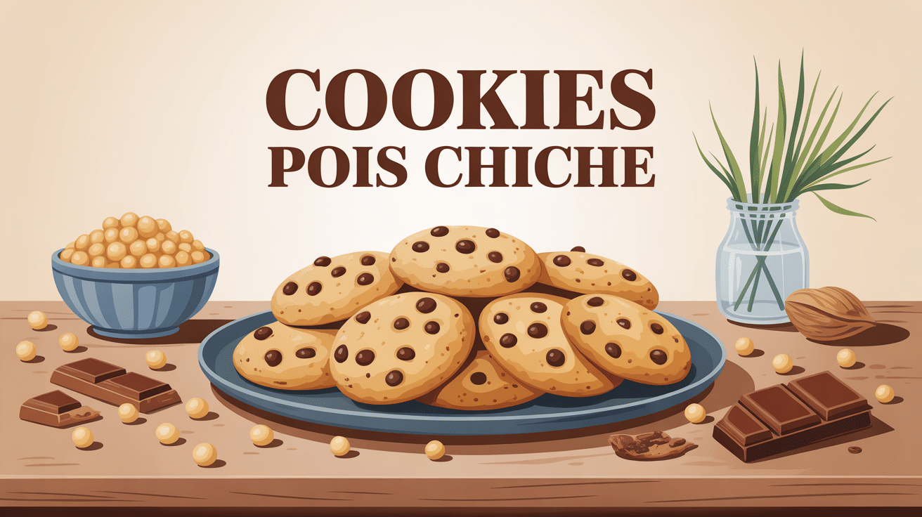 illustration cookies pois chiche moelleux ambiance saine