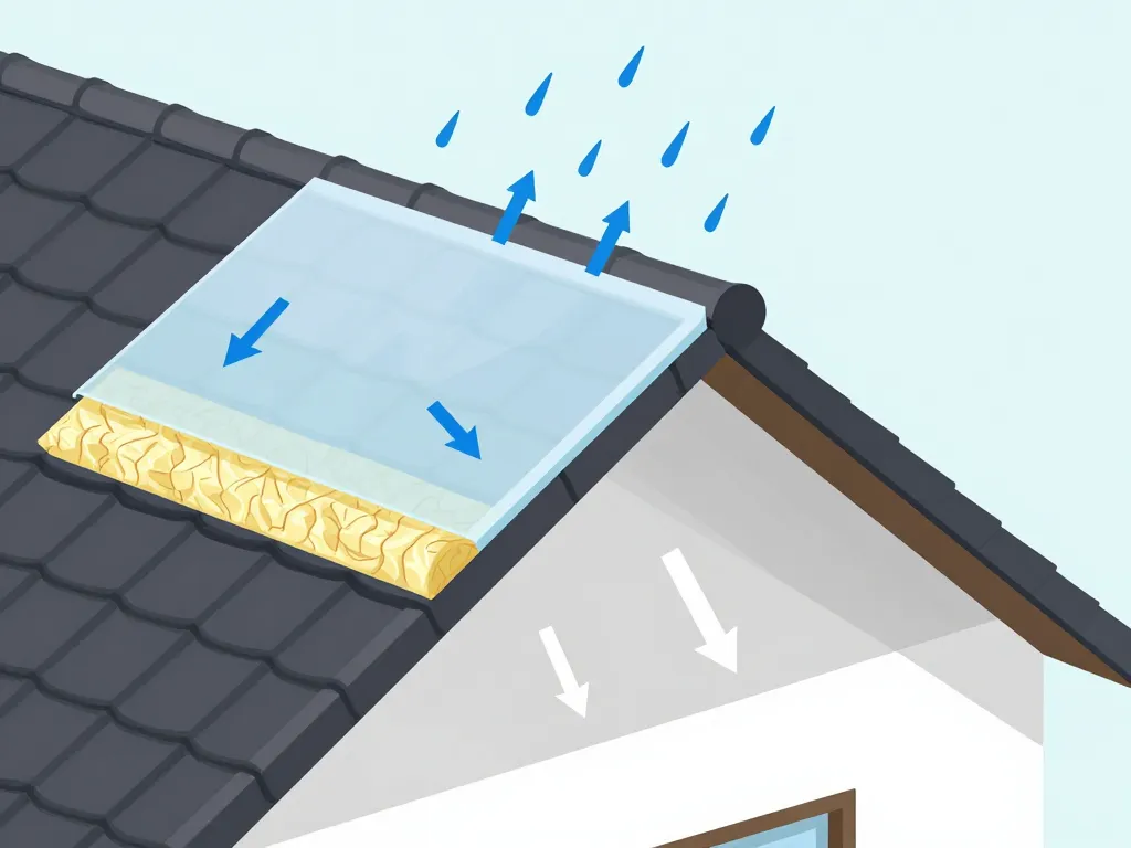 Schéma fonctionnement pare-pluie hpv sur toiture