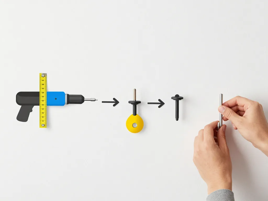 installation d’un crochet mural étape par étape avec outils