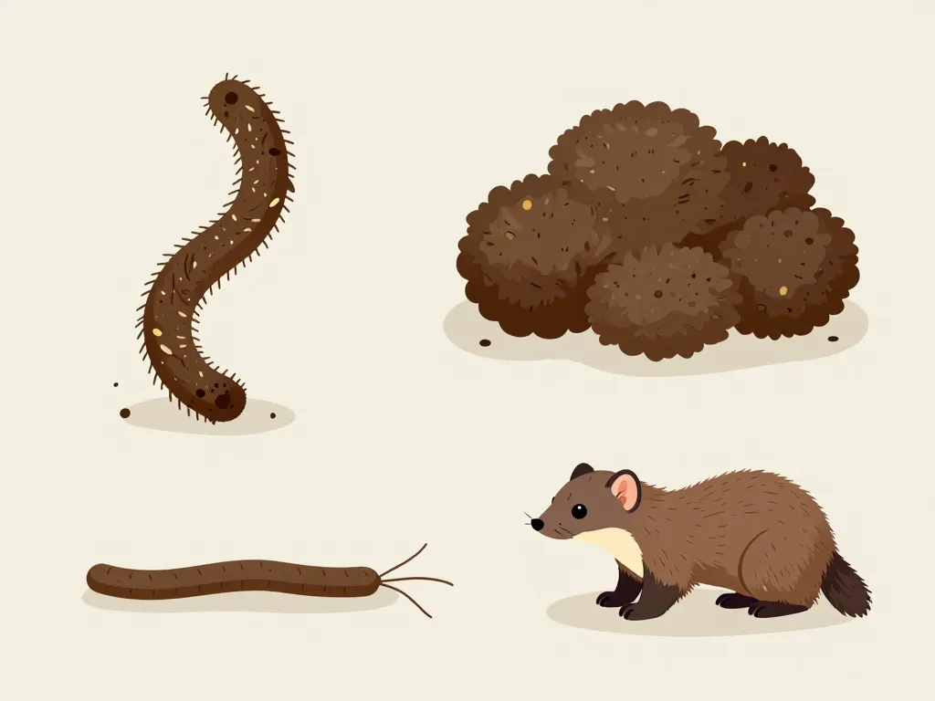 Comparatif crottes fouine chat rat martre