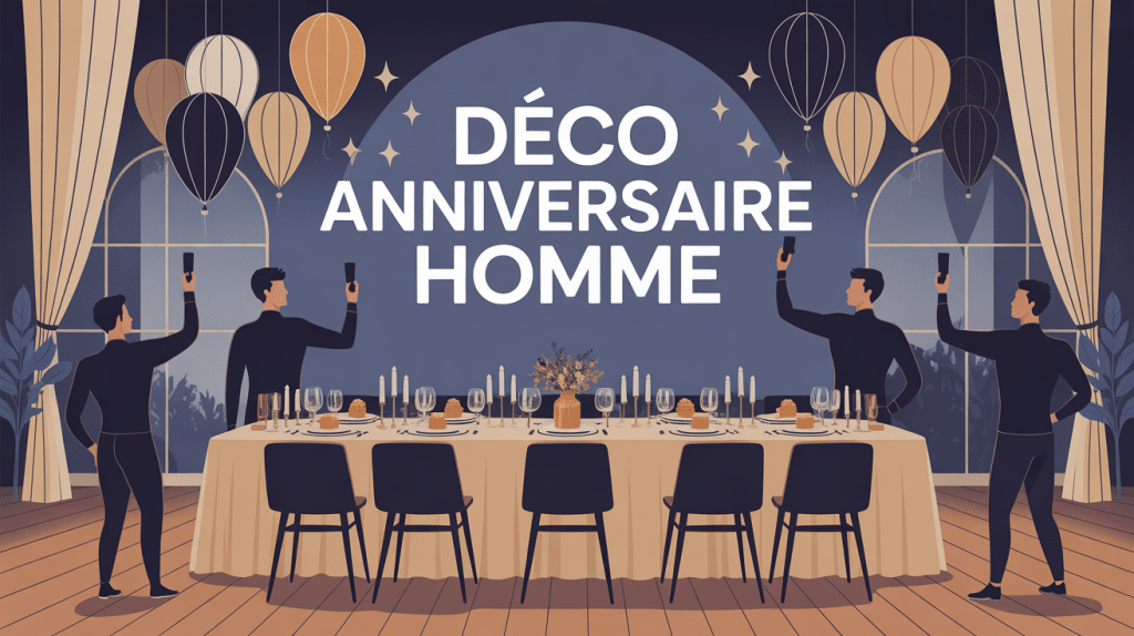 deco anniversaire homme illustration élégante et festive