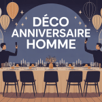 deco anniversaire homme illustration élégante et festive