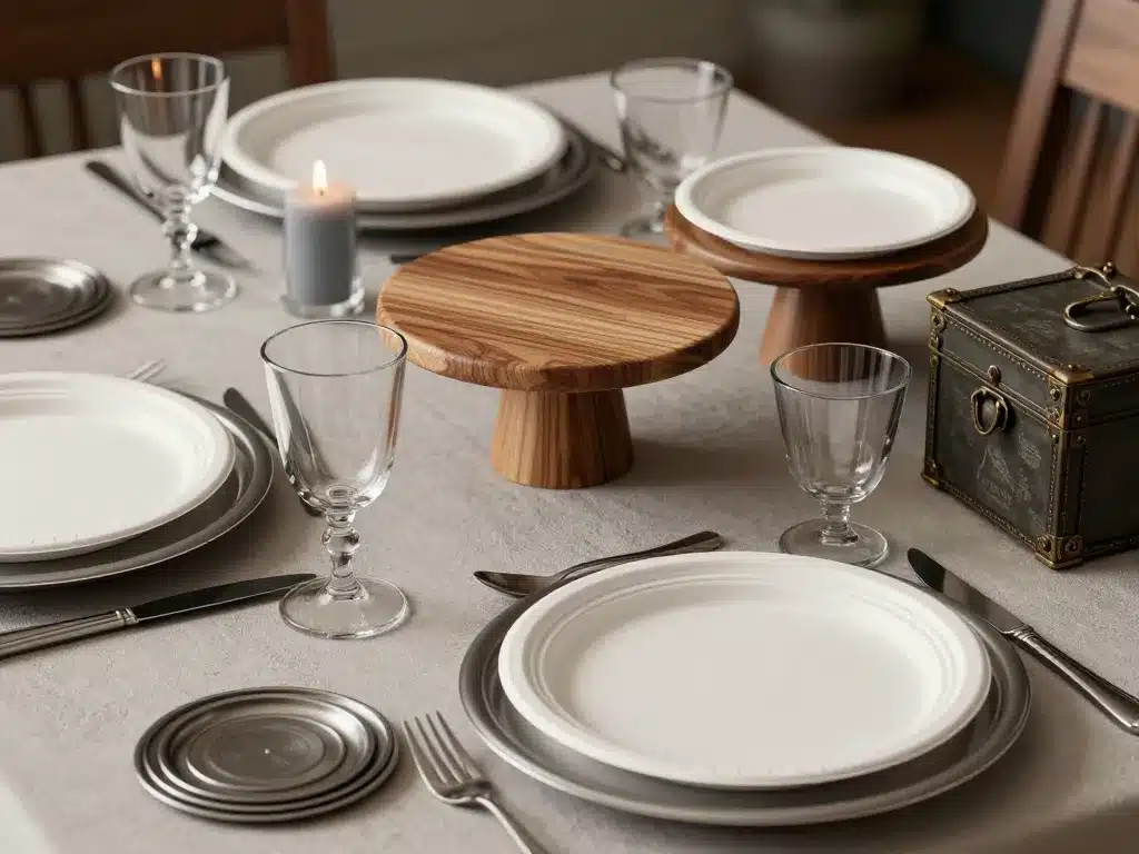 Détails de table et accessoires pour décoration anniversaire homme moderne