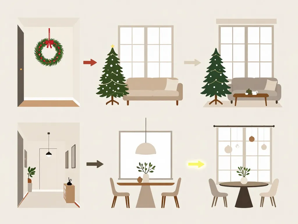 decoration de noel salle couloir table