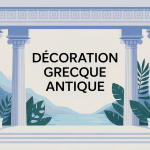 illustration intérieur moderne décoration grecque antique