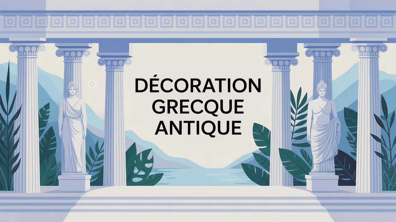 illustration intérieur moderne décoration grecque antique