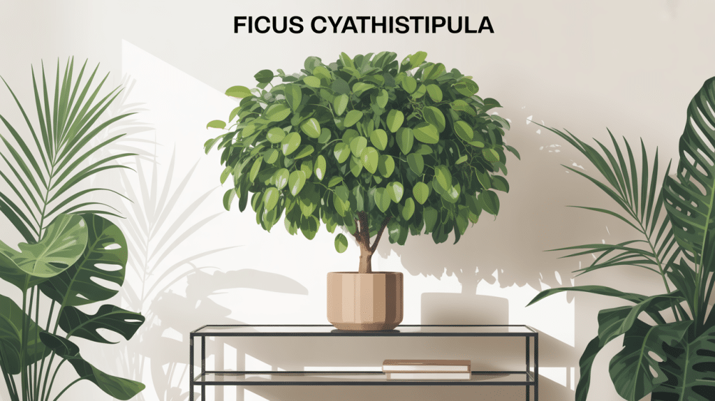 ficus cyathistipula dans un intérieur contemporain