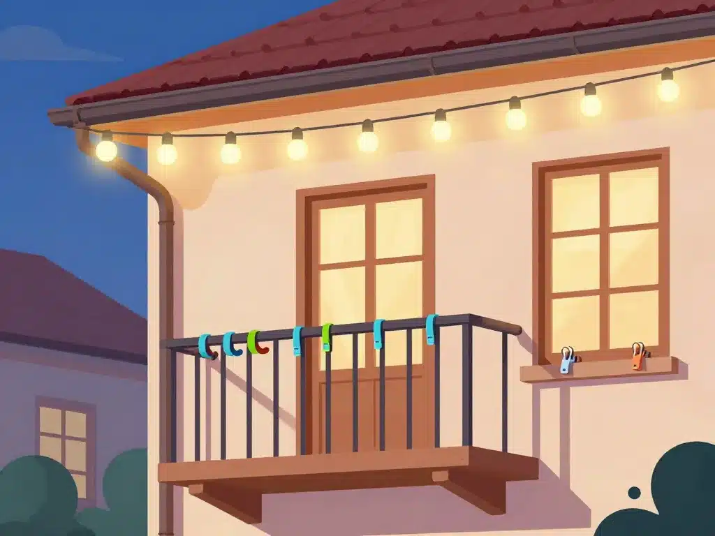 fixer guirlande extérieur sans percer gouttière balcon fenêtre