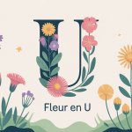 illustration de fleurs en u modernes avec titre central