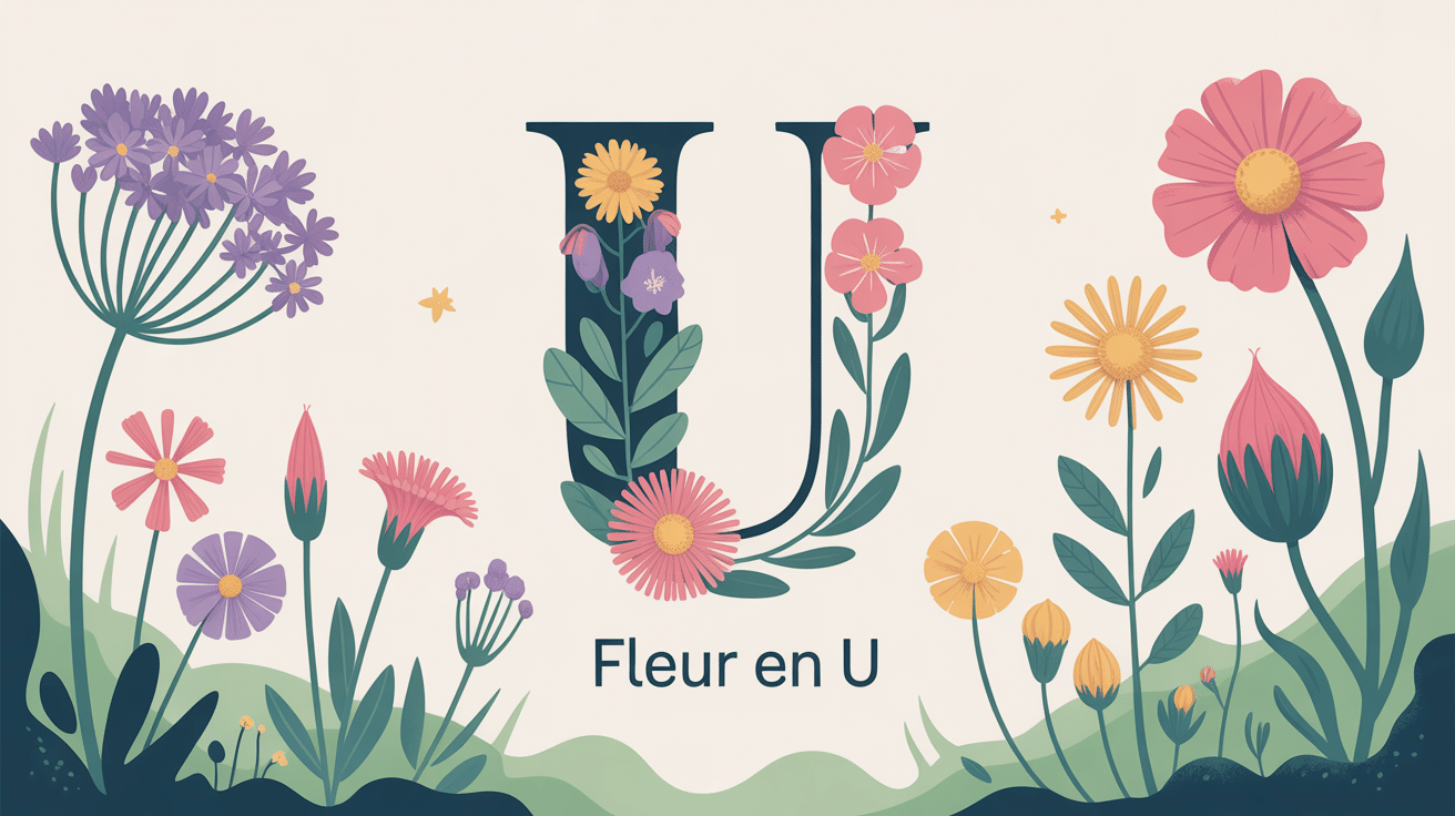 illustration de fleurs en u modernes avec titre central
