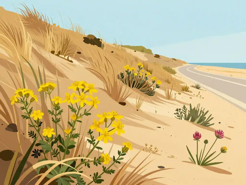 Fleurs jaunes sauvages des talus, dunes et milieux secs