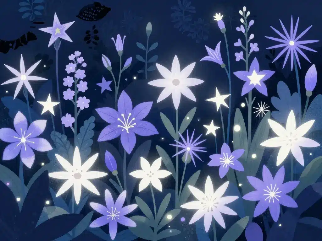 aperçu fleurs étoilées au jardin