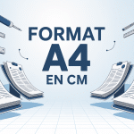illustration moderne format a4 en cm avec outils de mesure