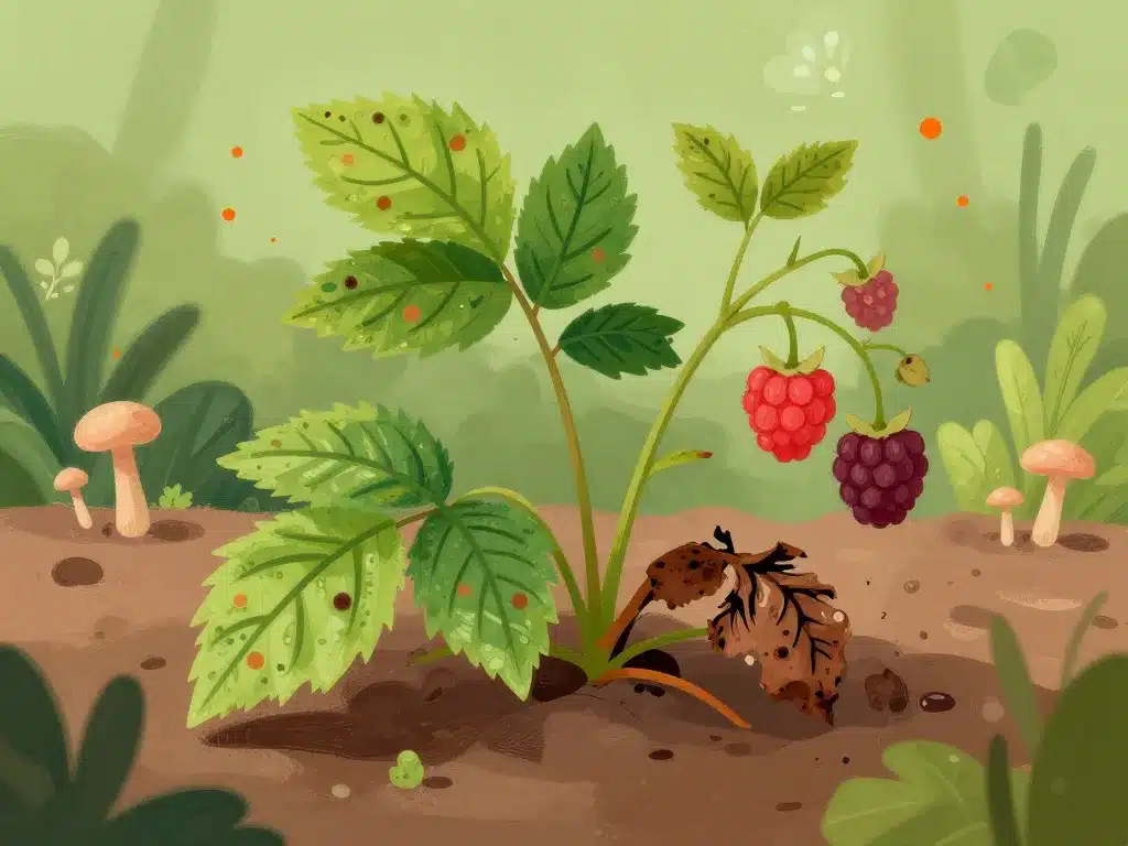 framboisiers maladies feuilles tachetées et tiges mortes