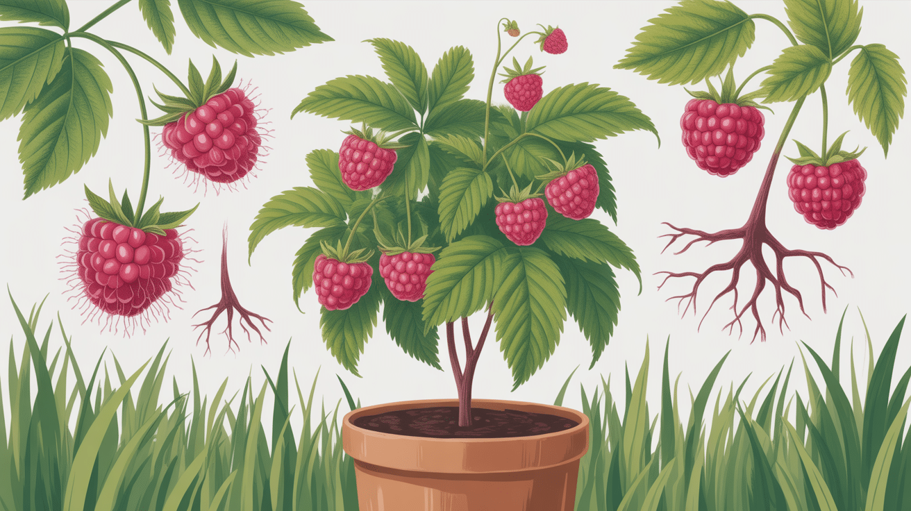 illustration framboisiers maladies feuilles tiges jardin