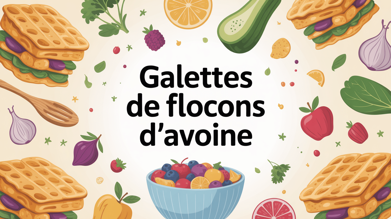 illustration galettes de flocons d avoine avec ingrédients sains