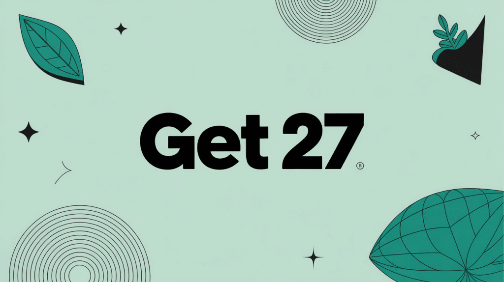 get 27 logo stylisé fond vert menthe