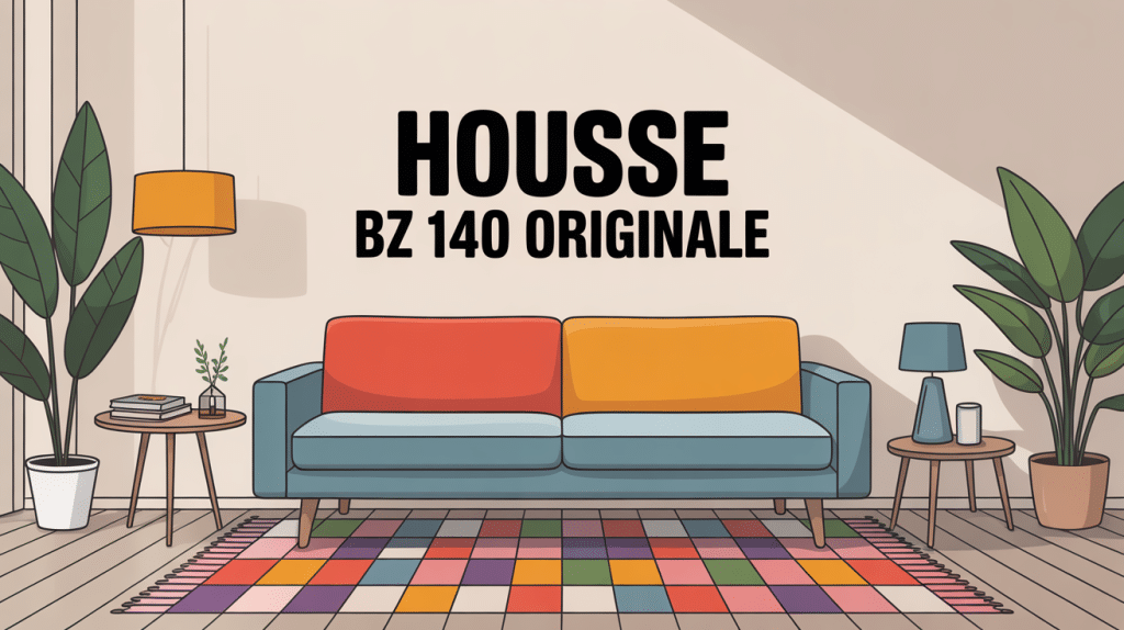 illustration housse bz 140 originale colorée dans salon moderne