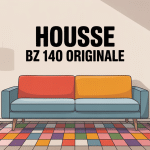 illustration housse bz 140 originale colorée dans salon moderne