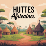 illustration de huttes africaines dans un village traditionnel