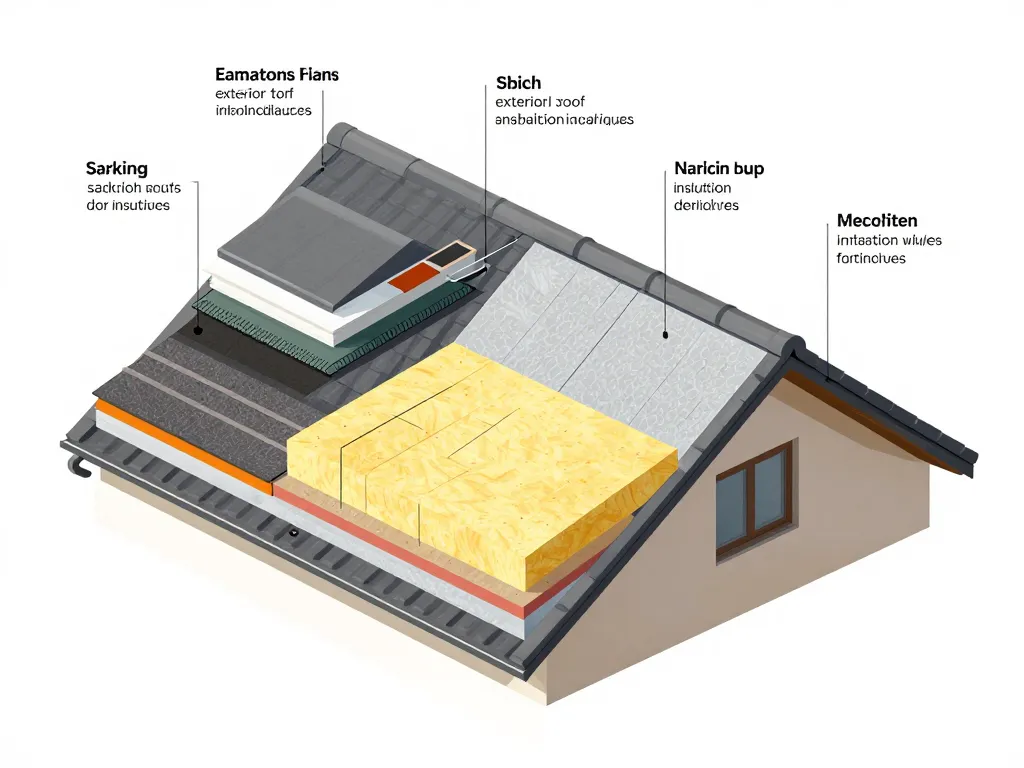 schema techniques isolation toiture par exterieur