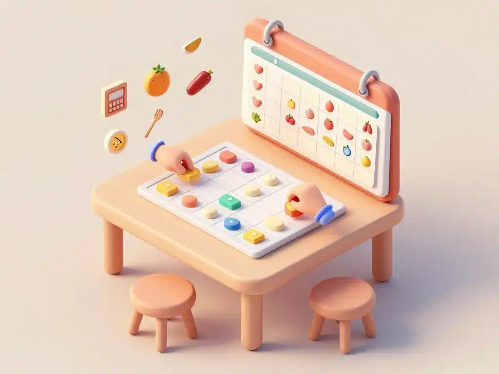 concept organisation planning repas mois à imprimer