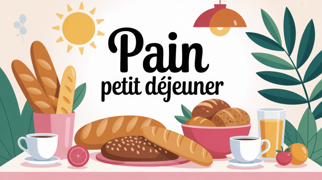 table avec plusieurs pains pour petit déjeuner