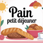 table avec plusieurs pains pour petit déjeuner