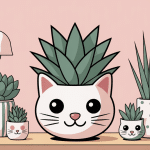 illustration plante tete de chat et deco feline