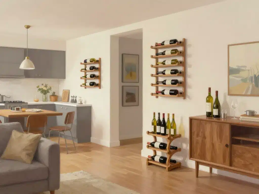 porte bouteille intégré déco cuisine salon moderne