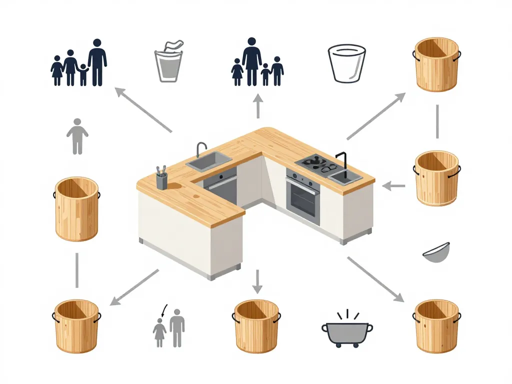 poubelle cuisine bois schéma capacité besoins
