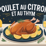poulet au citron et au thym sur table ambiance méditerranéenne