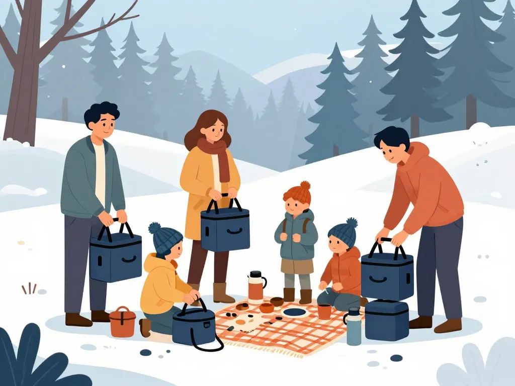 préparation et équipement pour pique nique hiver confortable