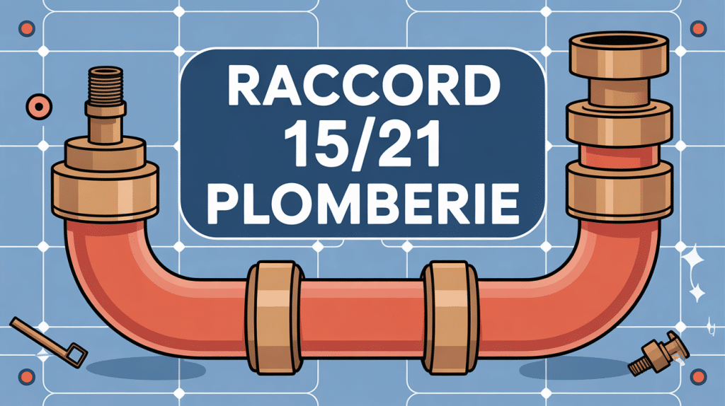Illustration raccord 15/21 plomberie sur fond bleu