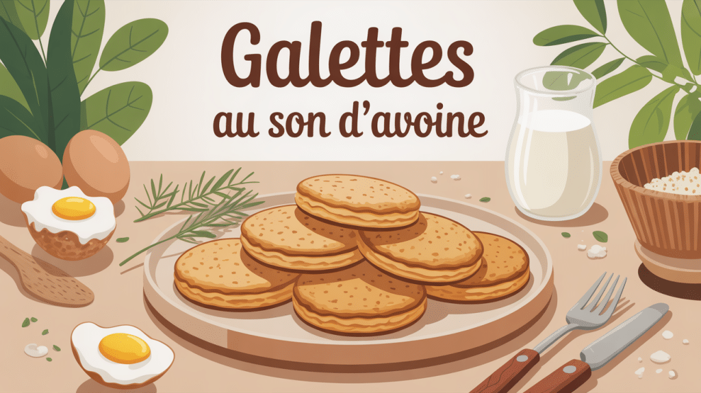 recette galettes son d'avoine illustration de brunch avec ingrédients